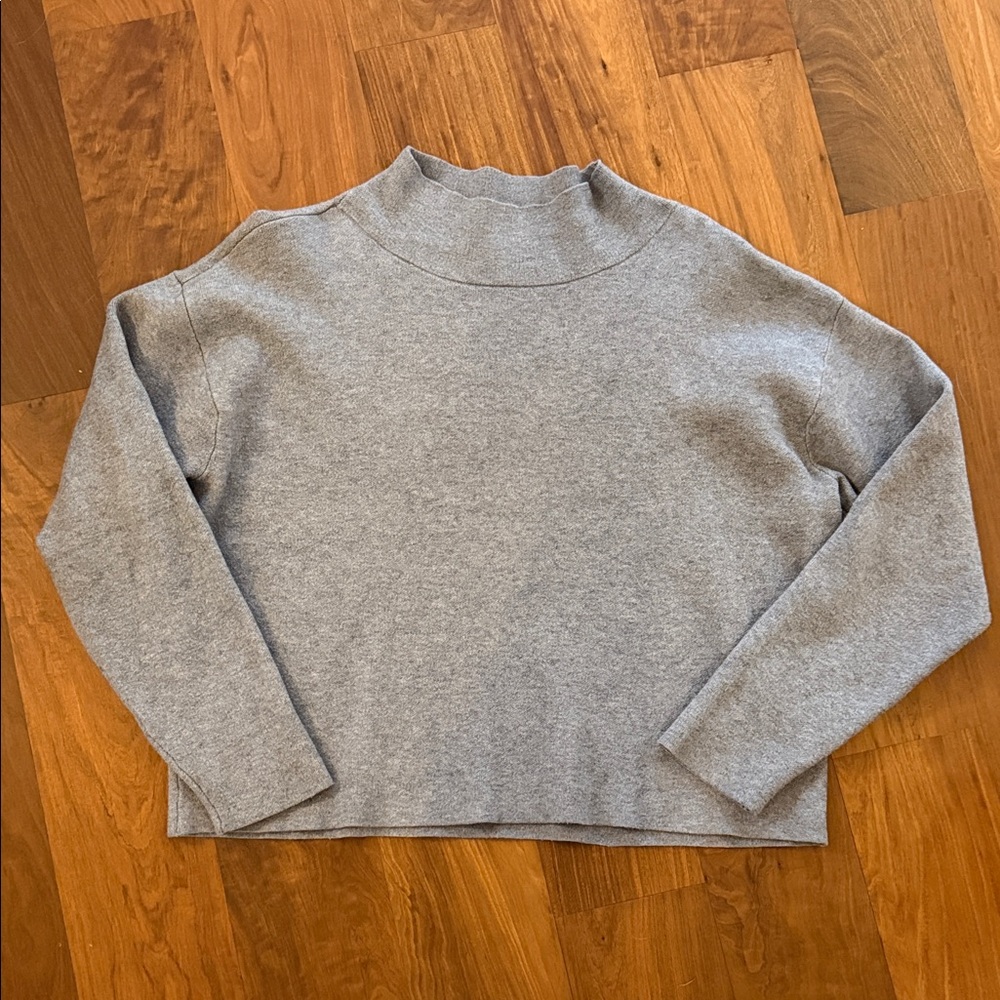 Quince Heather Gray Mock Neck Top